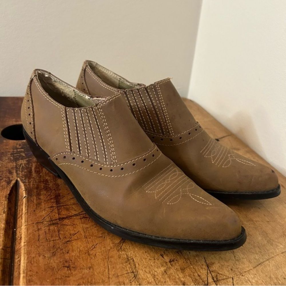 Dingo 6.5 Brown Leather Pointed Toe Western Cowgirl Ankle Boots Mountain Chic